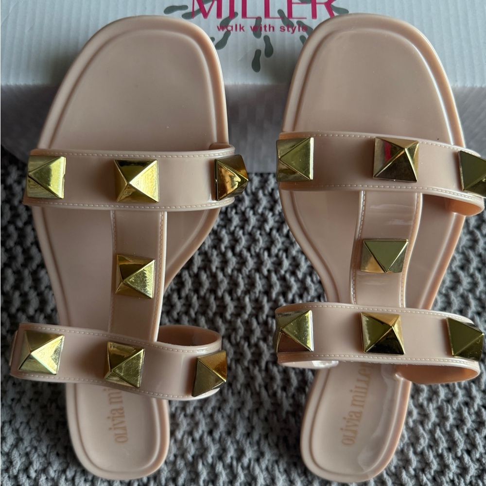 Gold Studded Olivia Miller Sandals